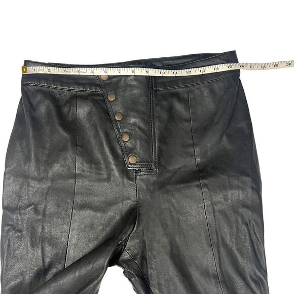 LPA Leather Pant 597 Revolve Cropped Pants High Rise Waist Black Women's Large - Picture 10 of 13